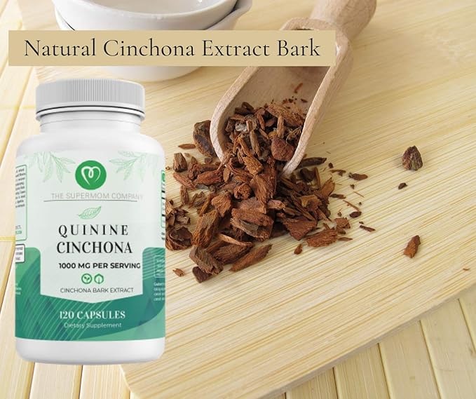 Quinine Cinchona Bark Extract 1000 mg – Herbal Supplement for Muscle &amp Leg Cramp Relief Digestive Support &amp Immune Health – 120 Capsules Non-GMO Made in USA