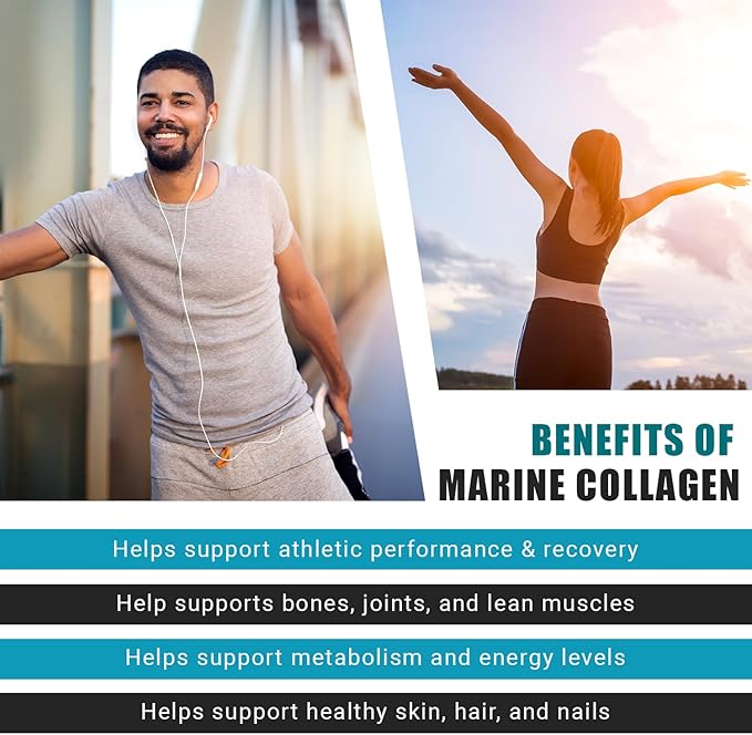 Ancient Bliss Wild-Caught Marine Fish Collagen Peptides Powder Flavorless Collagen Protein Supplement with Type 1 Non-GMO Gluten-Free Amino Acid Supplement for Skin Hair and Nails 15.87 Oz