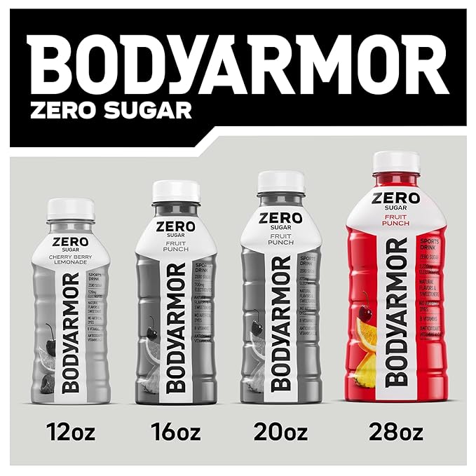 BODYARMOR ZERO Sugar Orange Electrolyte Drink Natural Flavors 28 Fl Oz Bottles (15 Pack) B Vitamins &amp Antioxidants Sugar Free Hydration