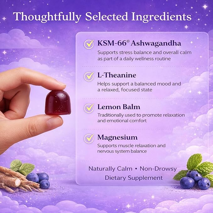 IRMI Calming Gummies with Ashwagandha Magnesium L-Theanine &amp Lemon Balm 60 Gummies