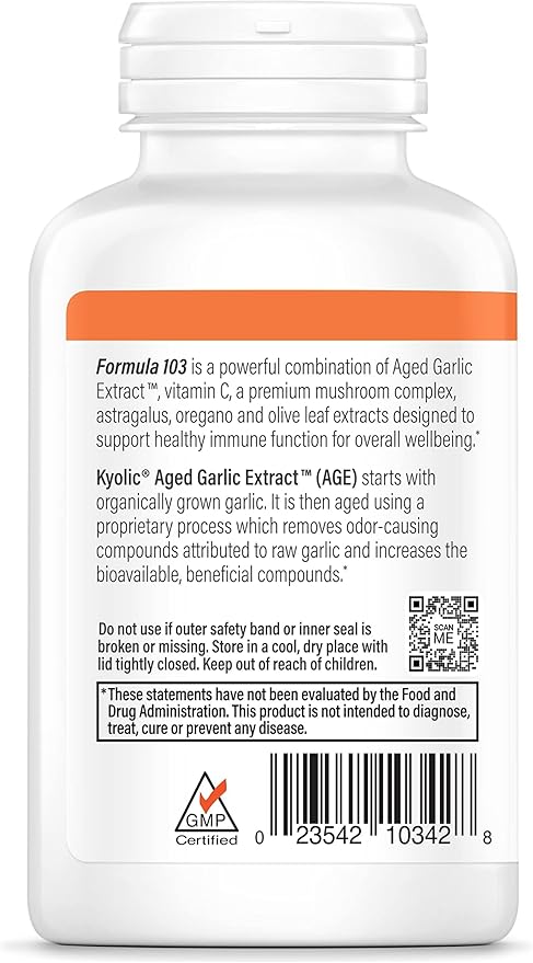 Kyolic Aged Garlic Extract Formula 103 Immune Support* 200 Capsules