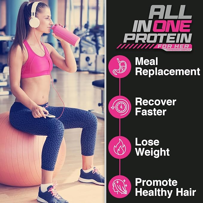 Forzagen All in One Protein for Her | Women’s Protein Powder with Multi Collagen Peptides | Hydrolyzed Collagen Supplement Gut Health Great for Pre &amp Post Workout | Dutch Chocolate 30+ Servings