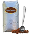Farmer Bros Premium Blend 100% Arabica Whole Bean Coffee – Medium Roast with Nutty &amp Chocolatey Notes 5-lb Bag – Includes Direct Coffee Tea Est 2019 Barista Spoon with Clip