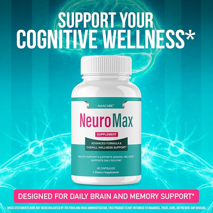 (3 Pack) Neuromax Capsules – Advanced NeuroMax Brain and Memory Male Neuro Max Supplement Formula Boost Brain Cognitive Support Performance Active Memory for Men and Women 180 Capsules for 3 Months