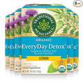 Traditional Medicinals Tea Organic EveryDay Detox Lemon Supports Healthy Skin &amp Liver Function Detox Kosher Non-GMO Caffeine-Free Compostable - 96 Tea Bags (Pack of 6)