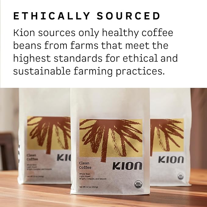 Kion Clean Coffee - Organic Whole Bean Coffee - Light Roast - 12 Oz