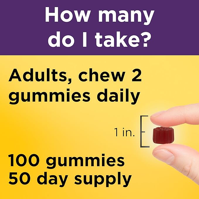 Nature Made Elderberry Gummies with Vitamin C and Zinc Dietary Supplement for Immune Support 100 Elderberry Gummies 50-Day Supply
