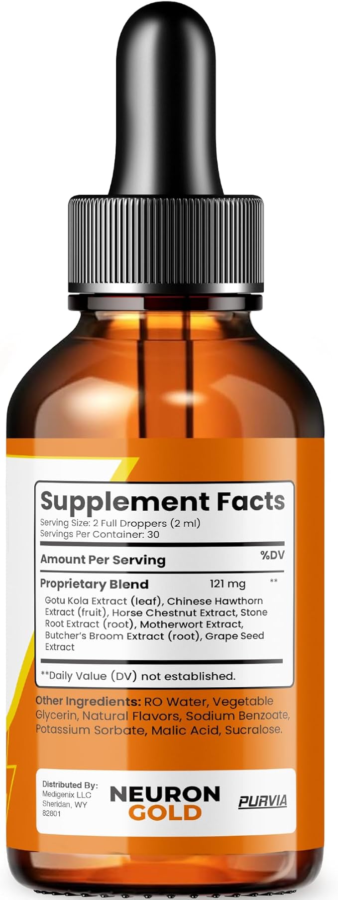(2 Pack) Neuron Gold Drops NeuronGold Liquid Supplement Neuropathy Nutritional Support For Health Relief Nerve Pain Vitamins Stimulator Regeneration for Memory Focus Concentration Clarity (4 oz)