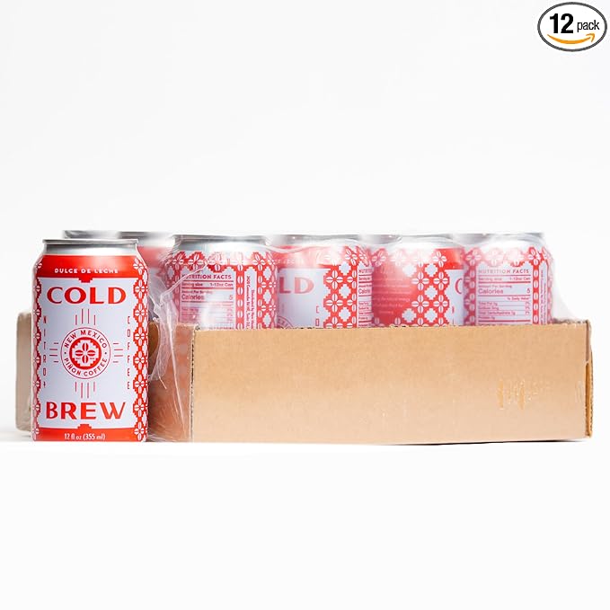 New Mexico Piñon Nitro Cold Brew Coffee Drinks - Bold Caramel &amp Vanilla Flavor High Energy Nitrogen Infused Dulce de Leche Black Coffee Cans 12oz - Natural Flavor Zero Sugar &amp Dairy Free - 12