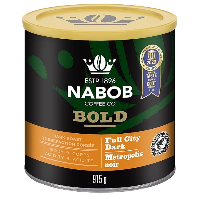 NABOB Full City Dark Ground Coffee 915g/32.27 Ounces Pack of 6 {Imported from Canada}
