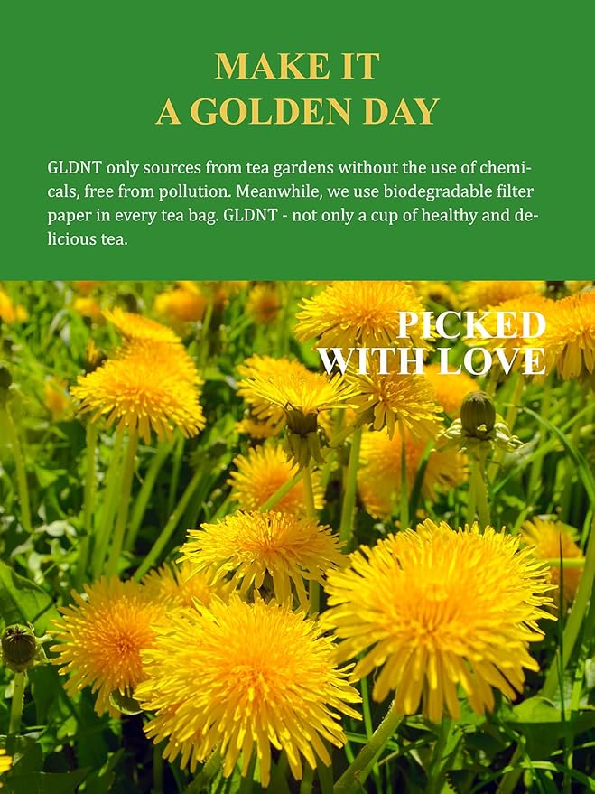 GLDNT Organic Dandelion Root Tea 16oz Premium Organic Raw Dandelion Root Tea Loose Leaf Smooth &amp Earthy Taste Caffeine Free Cut &amp Sifted