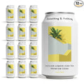 Something &amp Nothing Flavoured Sparkling Water - Lightly Carbonated Full Flavoured with Added Grape &amp Lemon Juice | Vegan &amp Low Calorie Soda with Rooibos| 355ml Cans Pack of 12 (Sicilian