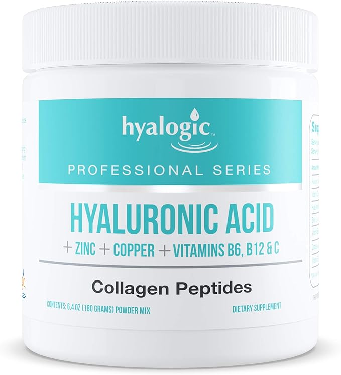 HA Professionals –Collagen Powder Supplement for Skin &amp Joints Hyaluronic Acid + Zinc + Copper + Vitamins B6 B12 &amp C - Hydrolyzed Bovine Collagen Types 1 &amp 3 Unflavored Easy Mix - 6.4