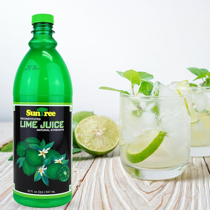 SunTree Lemon or Lime Juice RTU – Reconstituted 100% Juice for Restaurants Bars &amp Food Processing – 32 oz PET Bottles or 1 Gallon Jugs – Ideal for Lemonade Marinades Baking Dressings Sauces