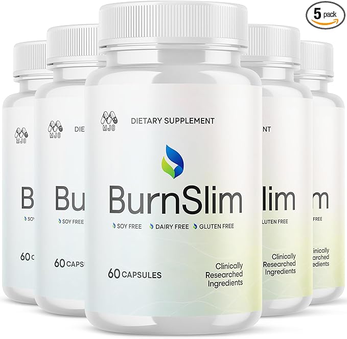 (5 Pack) Burn Slim Capsules Official Burnslim Pills with All Natural Ingredients Advanced Burn Slim Health and Wellness Supplement Supporting Active Lifestyle for Women and Men (300 Capsules)