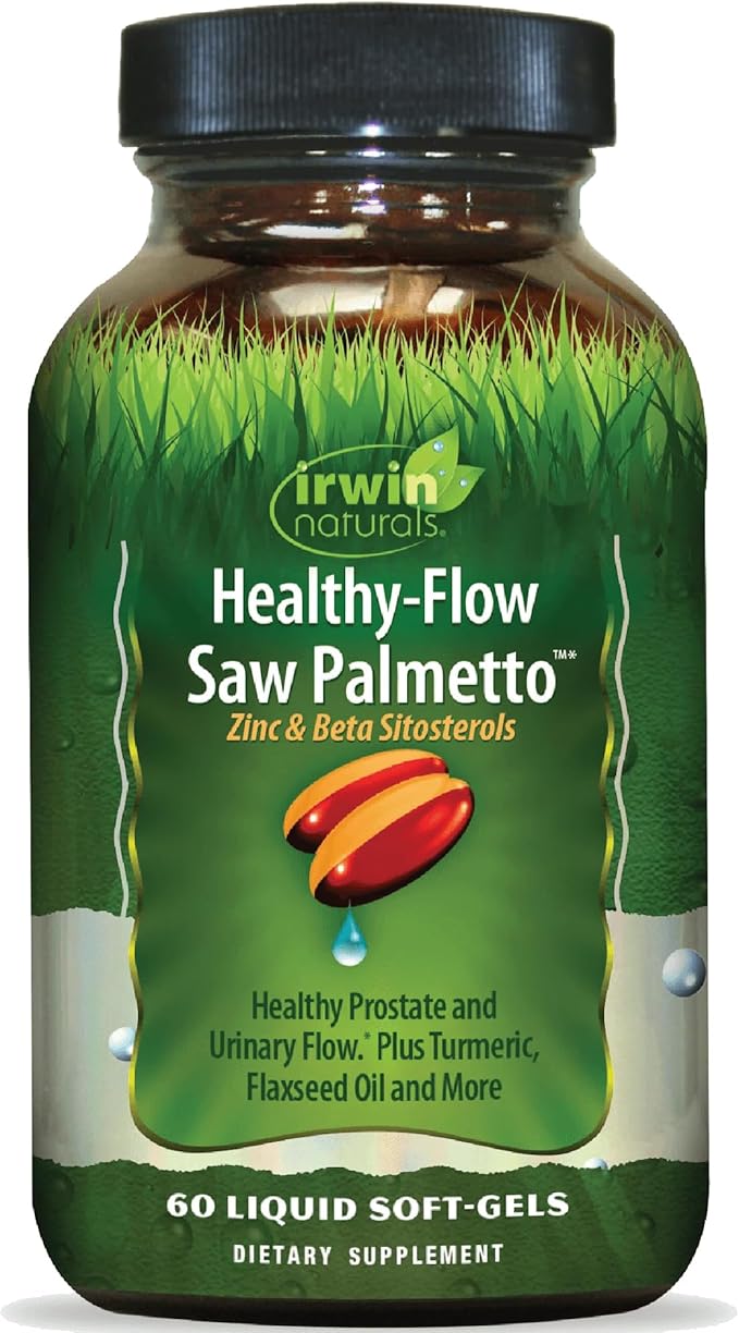 Irwin Naturals Healthy-Flow Saw Palmetto – 60 Liquid Soft-Gels – Prostate &amp Urinary Flow Support