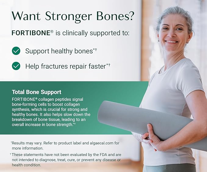ALGAECAL Collagen: 4 Clinically-Supported Peptides VERISOL® FORTIGEL® UC-II® FORTIBONE® Anti-Aging Hydrolyzed Collagen Powder 30 Servings Made in USA