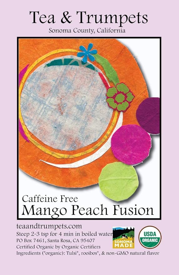USDA Organic Mango Peach Fusion Loose Leaf Herbal Tea 1 LB (16 oz)