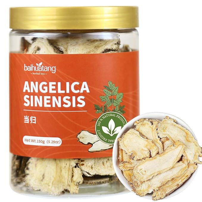 Baihuatang Natural Angelica Root for Tea 5.29oz/150g Dang Gui Tea Chinese DriedAngelica Sinensis Dong Quai Natural Herbal Tea 当归 當歸