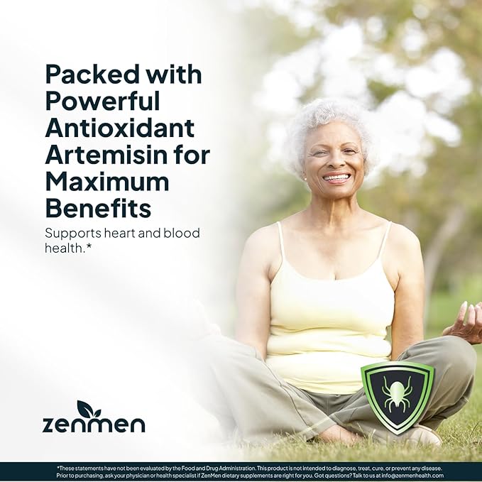 Zenmen Organic Sweet Wormwood (Artemisia Annua) Extract- Immune Support and Source of Antioxidants - 2.32 fl oz / 60ml Vegan Manufactured in The USA