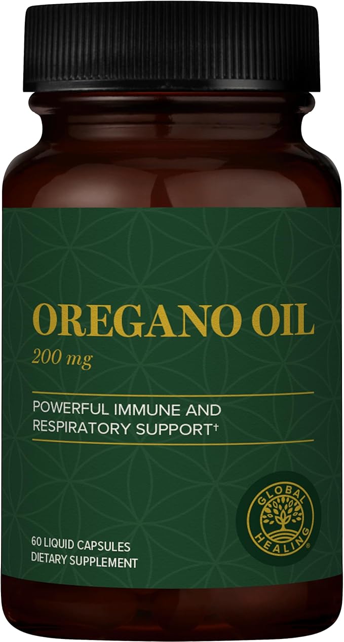 Global Healing Center - Oregano Oil Capsules with Organic Ingredients &amp Cayenne Pepper Extract Oregano Capsules for Immune System Support Respiratory Health Digestion Gas &amp Gut Wellness (6