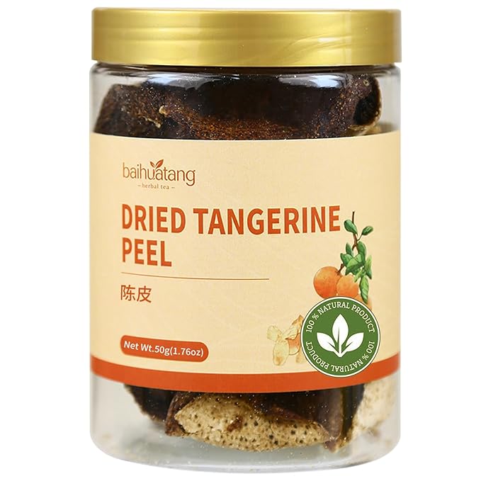 Baihuatang Natural Dried Tangerine Peel for Tea ‌Dried Tangerine Peel 50g (1.76oz) | Xinhui Chen Pi | Matured Mandarin Peel | No Additives 新会陈皮