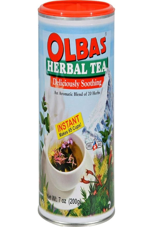 Olbas Instant Herbal Tea - 7 oz - An Aromatic Blend of 20 Herbs - Provides a delightfully warm soothing feeling anytime - Suitable for adults and children
