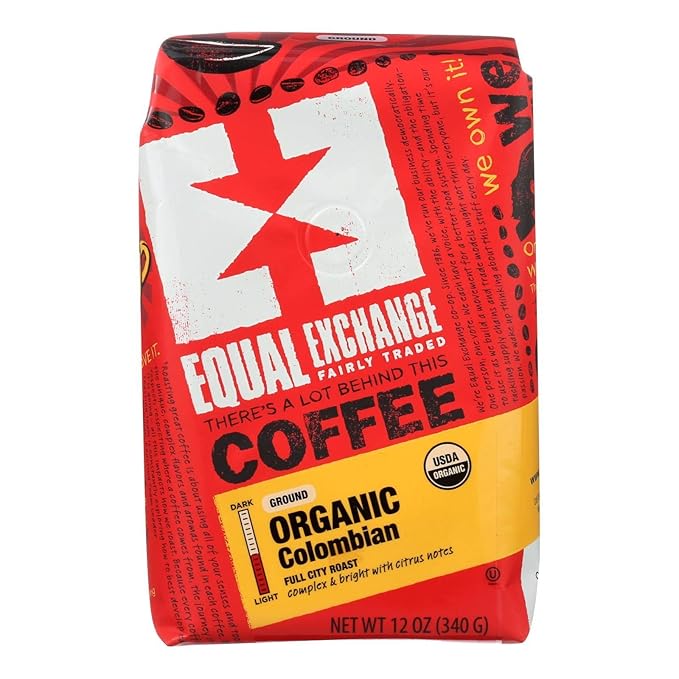 Equal Exchange Organic Colombian Drip Ground Coffee 12 Ounce - 6 per case.6