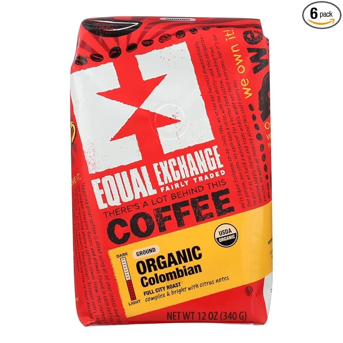 Equal Exchange Organic Colombian Drip Ground Coffee 12 Ounce - 6 per case.6