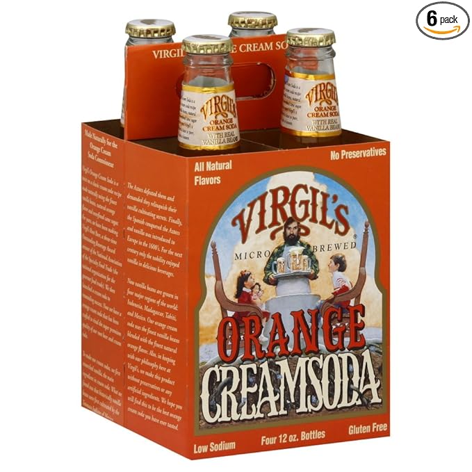 Virgils - Virgils Soda Cream Orange 4Pk 48 Fo (Pack of 6)