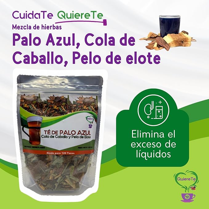 Combo Palo Azul and Cardo Mariano Quiere Te 5.3 oz (150 grams) Up to 200 Cups Milk Thistle and Kidneywood Resealable Bag Product From Mexico 100% Natural Infusion Herbal Combo 2 Bags