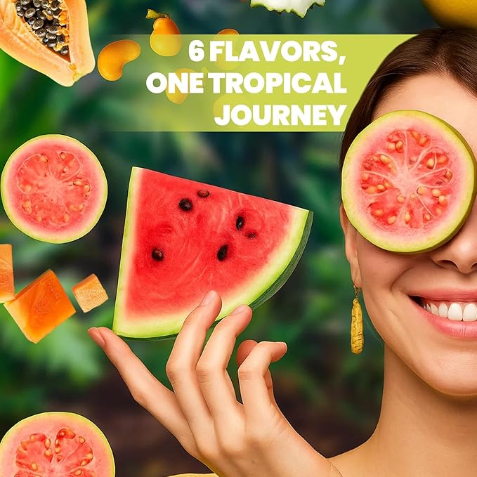 De Mi País Paradise Juice Pack with Mamey Cashew Papaya Guava Watermelon Soursop – Refreshing Canned Fruit Beverages Best Served Cold | 16.5 Fl Oz (Paradise) | 6-Pack