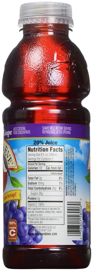 Apple &amp Eve On The Go 100% Juice - Concord Grape - 16 oz - 12 Count