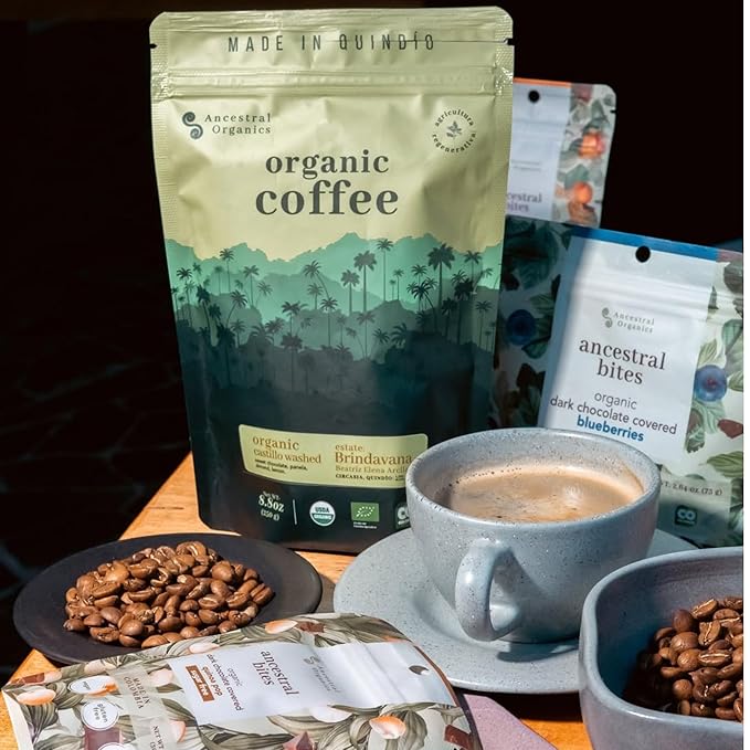 Ancestral Organics Colombian Ground Coffee - Low Acid Medium Roast/Tasting Notes - Premium Single Origin Specialty Fair Trade Arabica