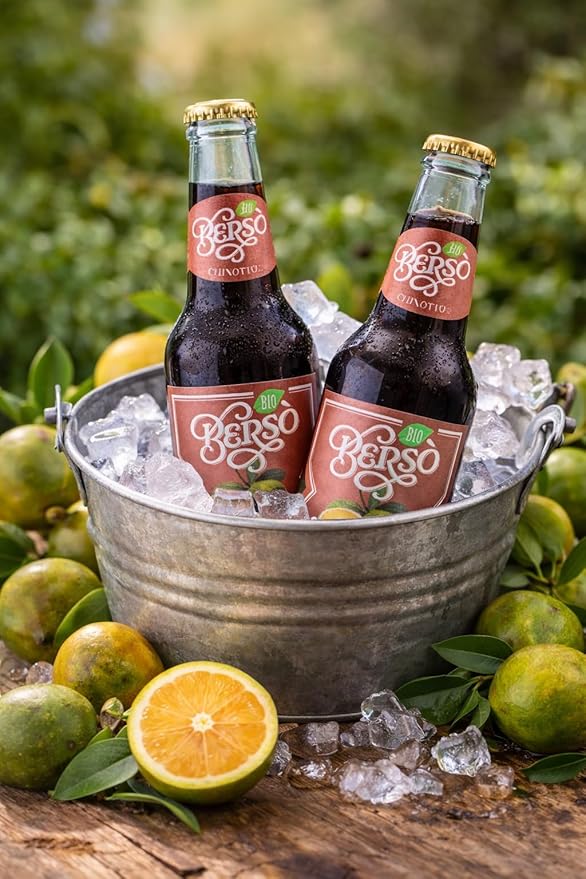 Berso Chinotto Italian Soda 6-Pack – Authentic Sparkling Citrus Soft Drink with Bitter Orange Flavor – Premium Italian Beverage for Aperitivo &amp Cocktails – Refreshing Mediterranean Soda