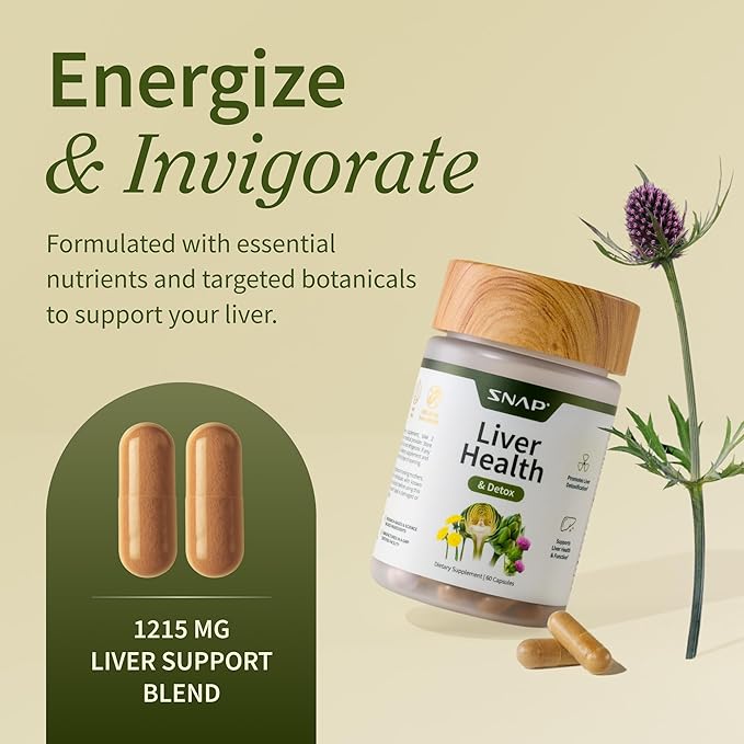 Snap Supplements Liver Health Milk Thistle Supplement + Kidney Health Cranberry Supplement Bundle 60 Vegetarian Capsules (30-Day Supply)