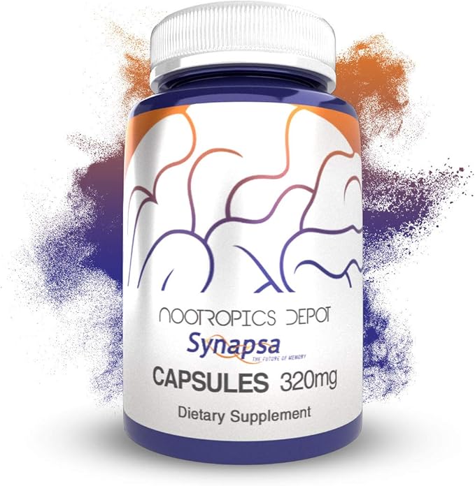 Nootropics Depot Synapsa Bacopa Monnieri Capsules | 320mg | 180 Count | Whole Plant Extract | Ayurvedic Herb | Adaptogen Supplement | to Enhance Learning Memory and Mental Performance
