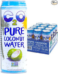 C2O Pure Coconut Water | Plant Based | Non-GMO | No Added Sugar | Essential Electrolytes | 17.5 FL OZ (Pack of 12)
