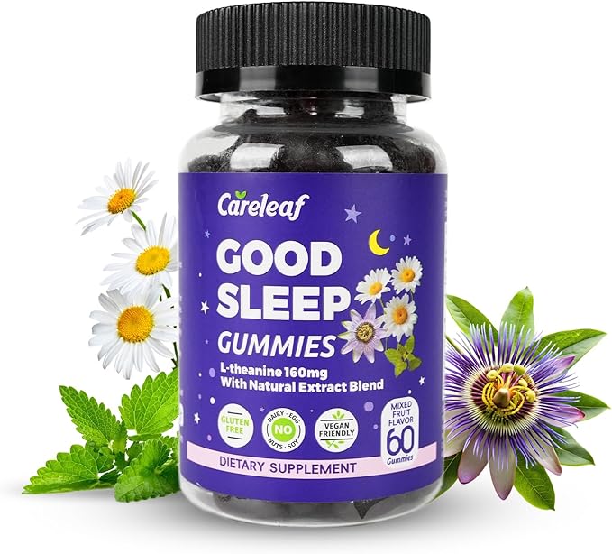 Sleep Gummies No Melatonin - Kids Sleep Gummies with L-Theanine Magnesium &amp Herbal Blend 60 Vegan Sleep aids for Adults Reduces Nighttime Overthinking