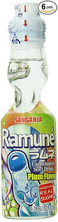 Sangaria Ramune Plum Flavor 6.76 Fluid Ounce (Pack of 6)