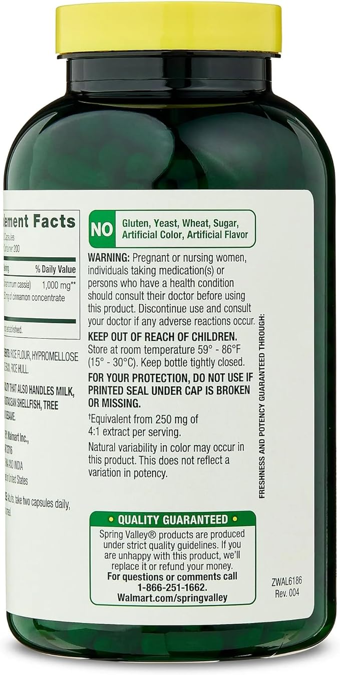 Cinnamon 1000 mg Dietary Supplement – 400 Vegetarian Capsules (6+ Month Supply) – Supports Healthy Metabolism &amp Wellness – Non-GMO Gluten Free No Artificial Colors or Flavors