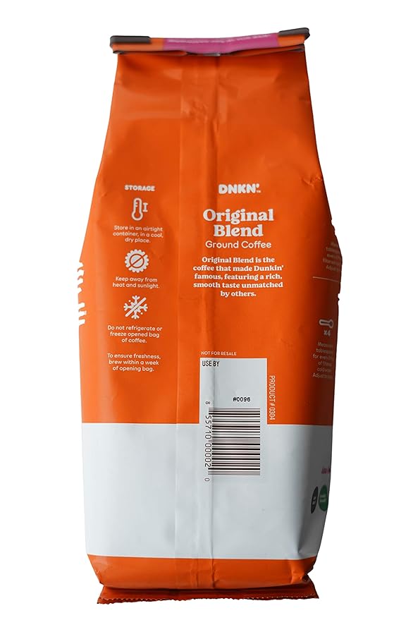 Dunkin' Donuts Ground Coffee 1 LB. Bag Multi Pack (Orriginal Two Pack)
