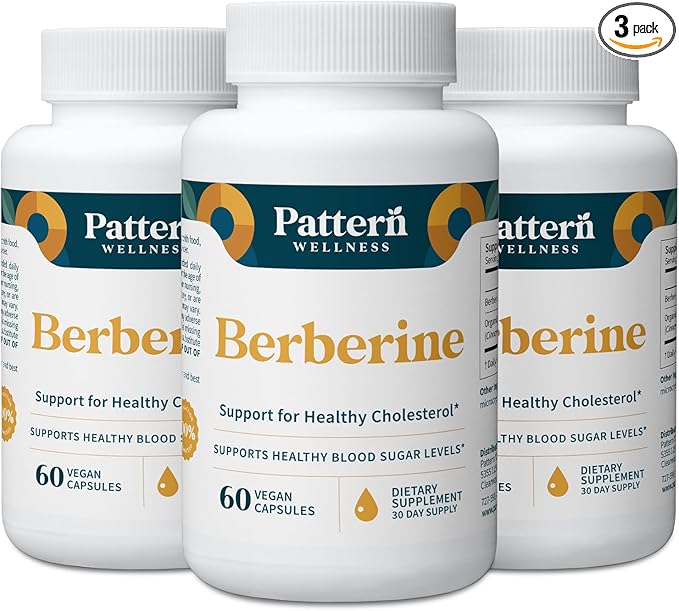 Pattern Wellness Berberine Supplement with Organic Ceylon Cinnamon – Supports Metabolic Balance &amp Circulatory Wellness – Non-GMO Vegan – 180 Vegan Capsules