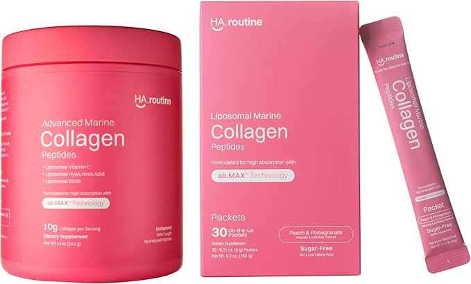 Advanced Marine Collagen Peptides+ &amp Liposomal Marine Collagen Packets Bundle