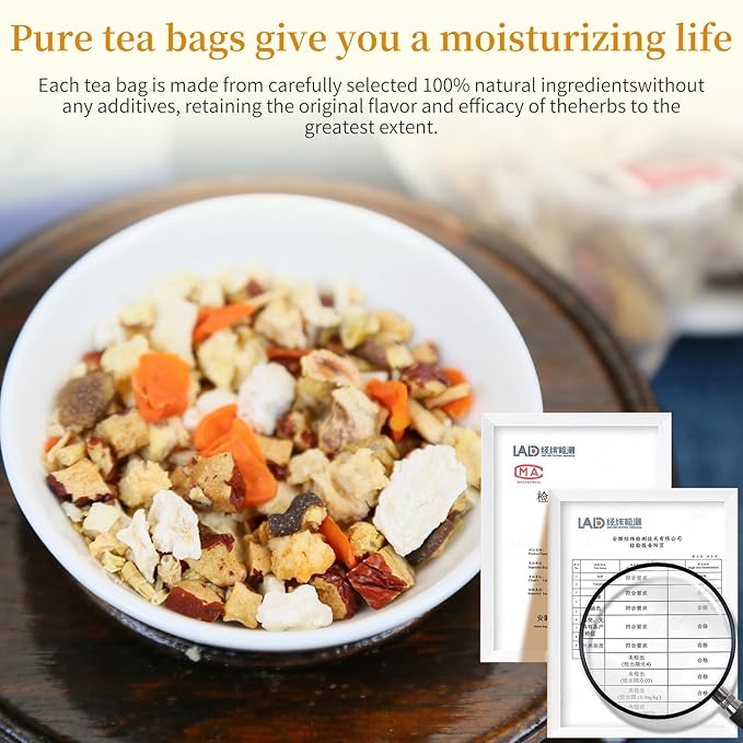 DOZO Breathe Easy Tea Sugar Cane Dry and Thach Root Snow Pear Tea Bags Throat Soother 7.05oz/25 Bags Dried Pears Jujubes Dried Bamboo Sugarcane Carrots Imperata Root Licorice 竹蔗茅根雪梨茶 润肺茶 止咳化痰