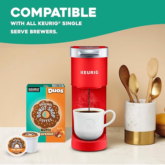 The Original Donut Shop Duos Nutty + Caramel Coffee Keurig Single Serve K-Cup Pods Light Roast Coffee 60 Count (6 Packs of 10)