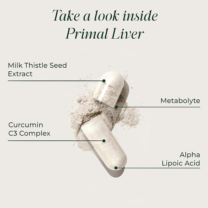 Primal Harvest Primal Liver Supplement with Alpha-Lipoic Acid L-Cysteine HCL L-Glutathione Milk Thistle and Spirulina for Men and Women (2 Pack (240 Capsules))