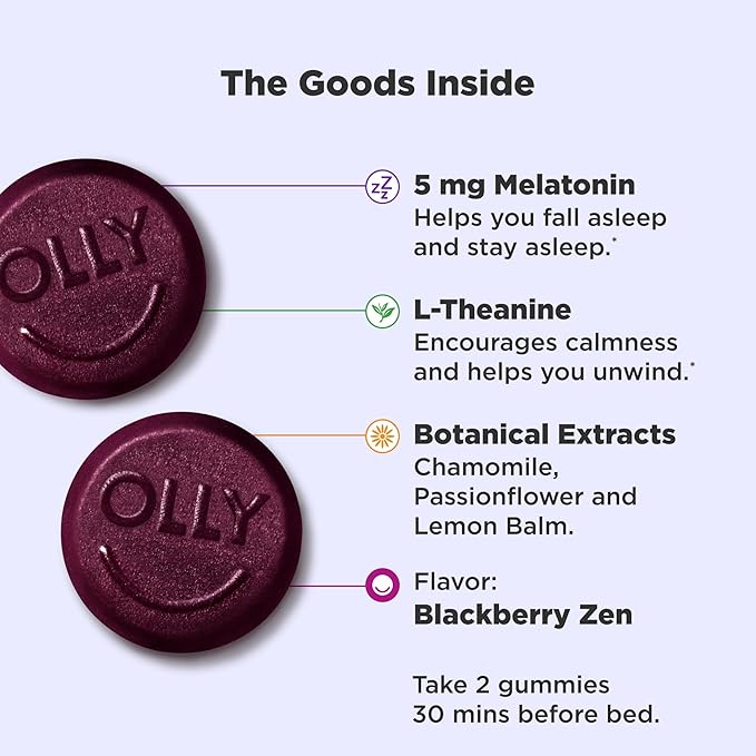 OLLY Extra Strength Sleep &amp Undeniable Beauty Gummy Bundle Melatonin Biotin Vitamins C &amp E 50 Count &amp 60 Count
