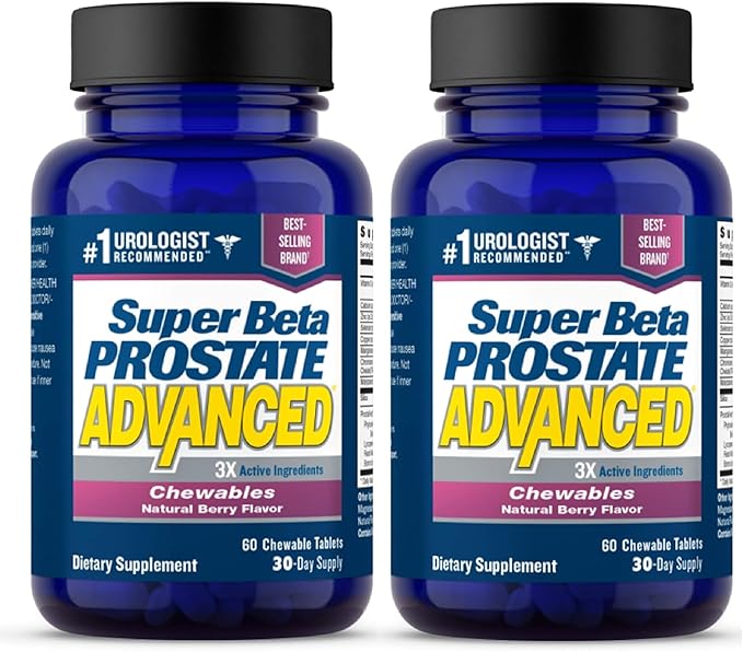 SUPER BETA PROSTATE Advanced Chewables - Prostate Support Supplement for Men's Health (120 Chews 2-Pack)