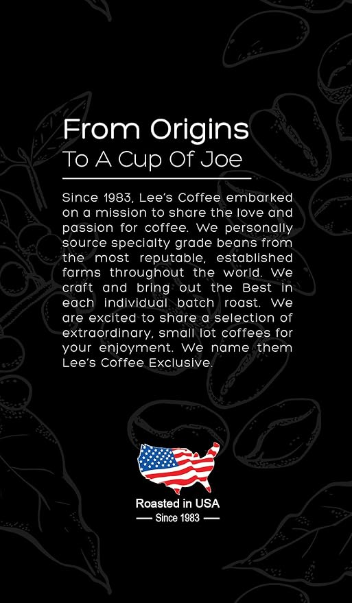 Lee's Coffee Exclusive Whole Bean Guatemala SHB Huehuetenango 12 Ounce